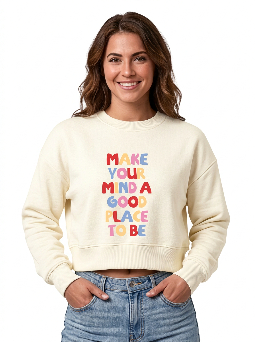 Cropped de moletom Make Your Mind