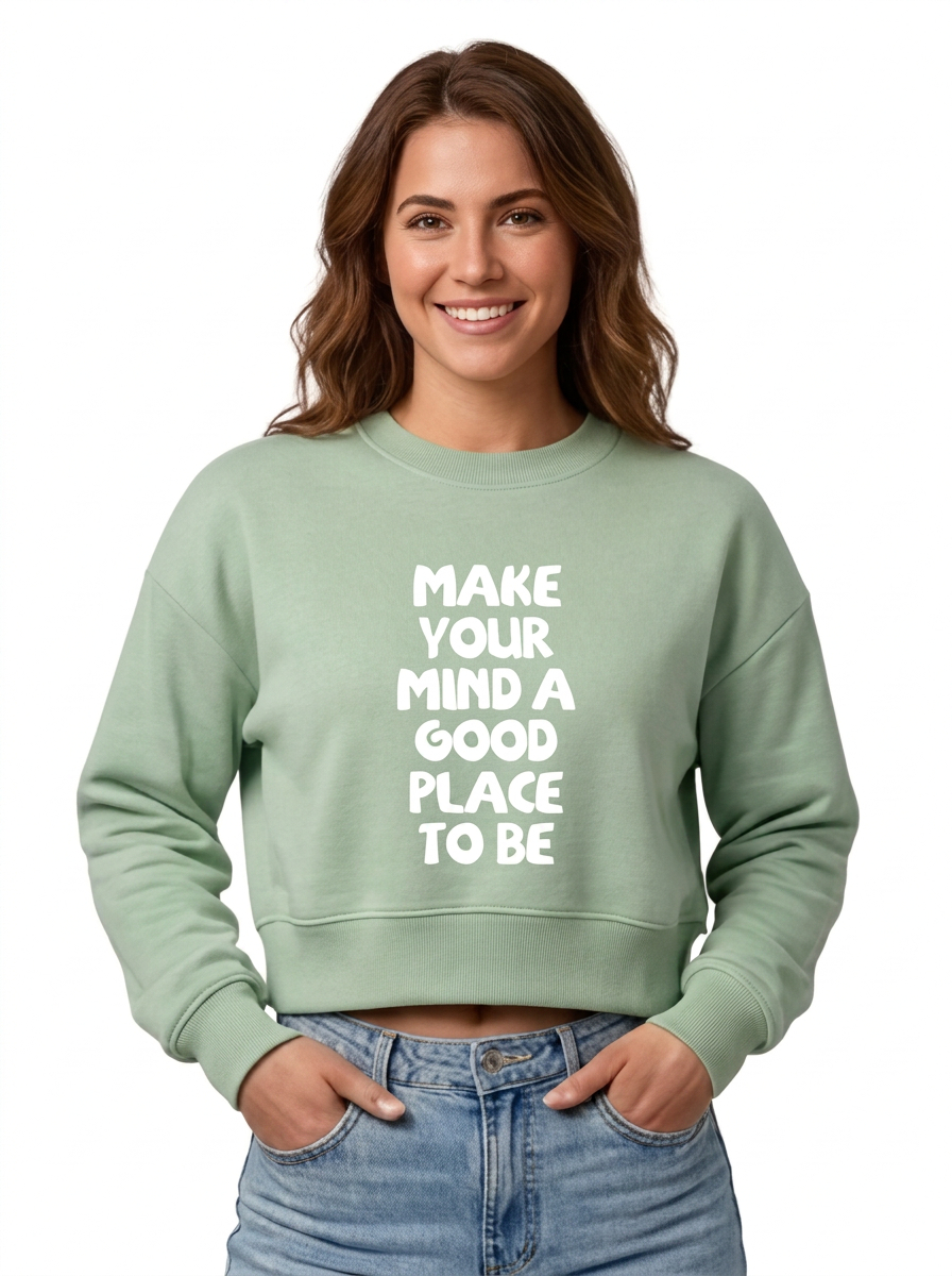 Cropped de moletom Make Your Mind
