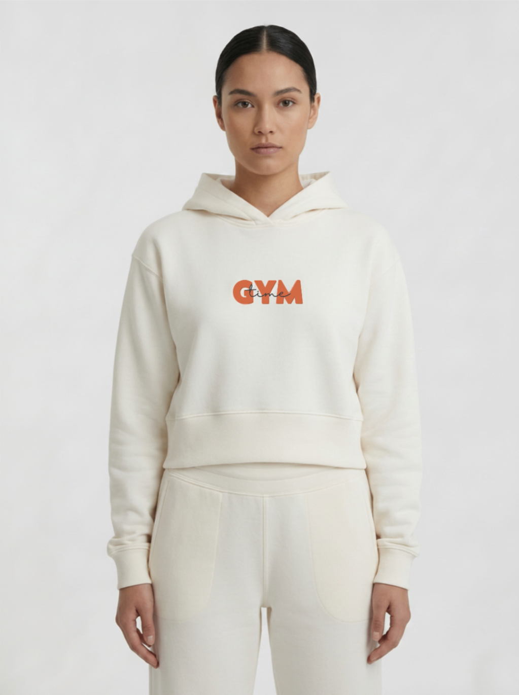 Cropped de moletom com capuz Gym