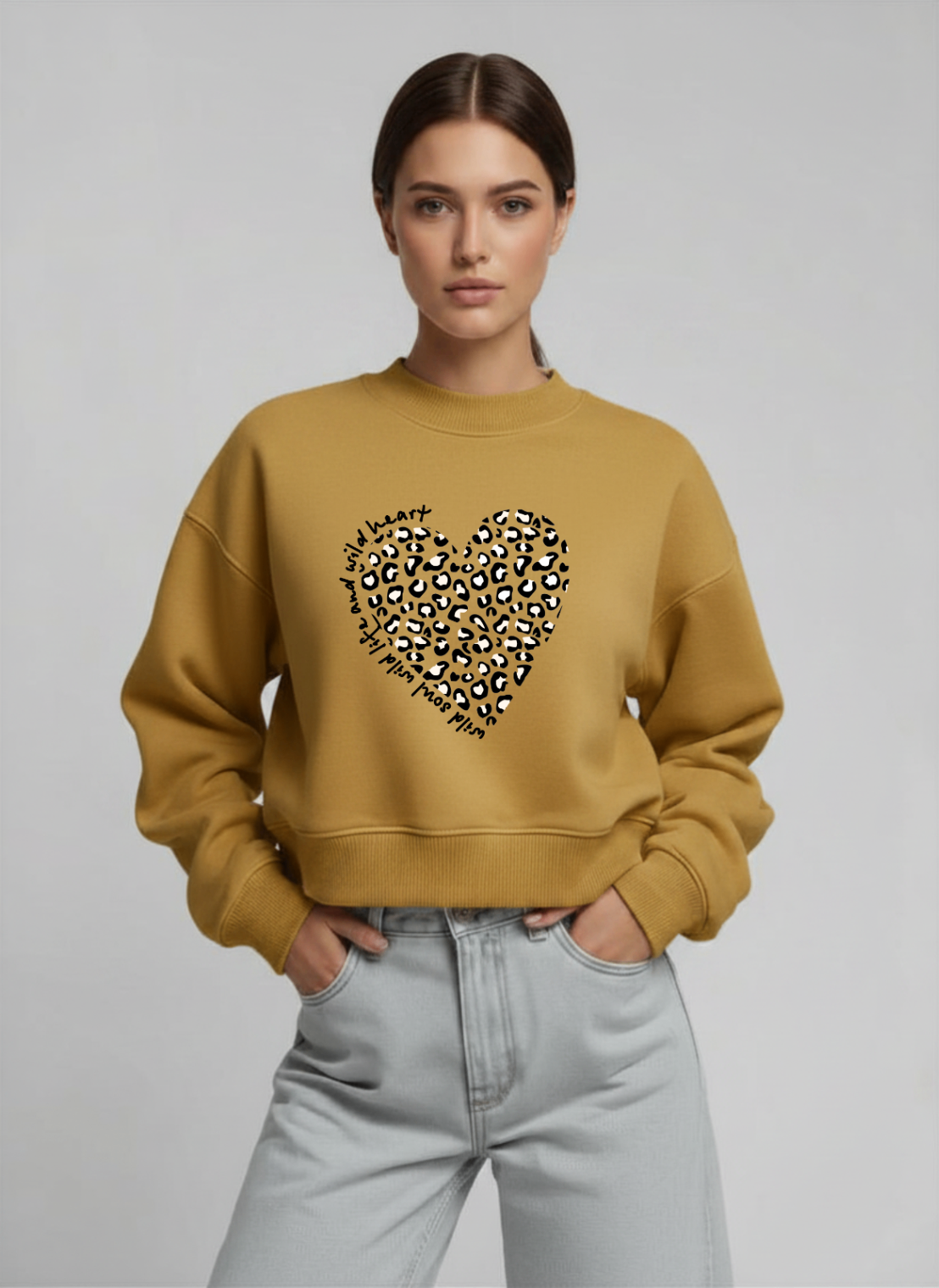 Cropped de moletom Heart Wild
