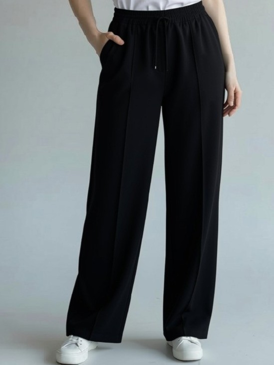 Calça em moletom peluciado Wide Slim
