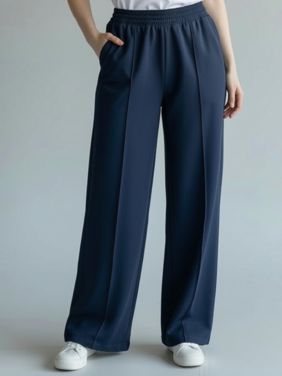 Calça em moletom peluciado Wide Slim