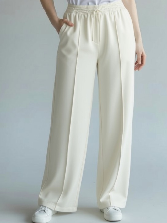 Calça em moletom peluciado Wide Slim