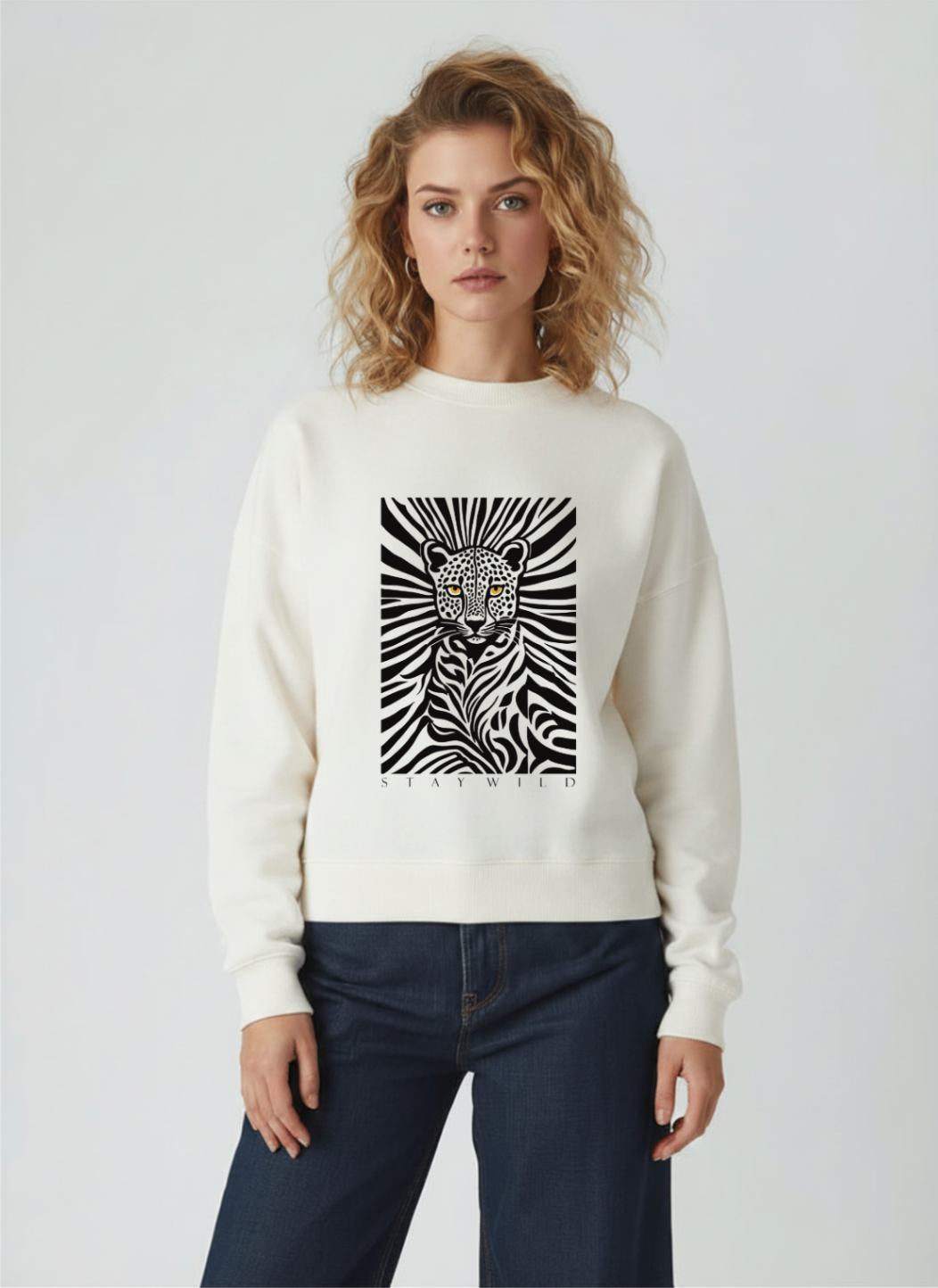 Blusa de moletom peluciado Leopardo